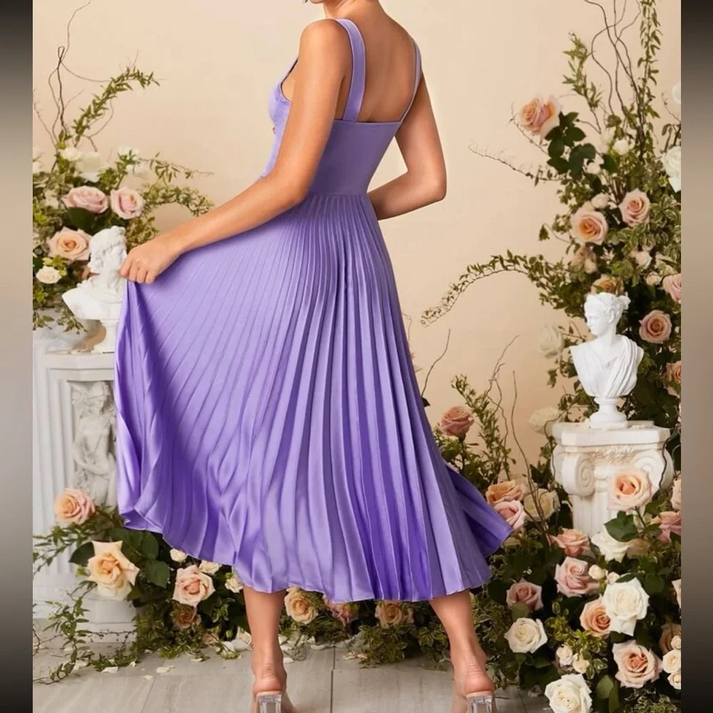 Luxe pleated bustier party formal bridesmaids dress